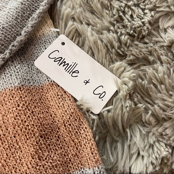 Camille & Co | Three Quarter Length Stripe Sweater Size Medium NWOT - Picture 3 of 7